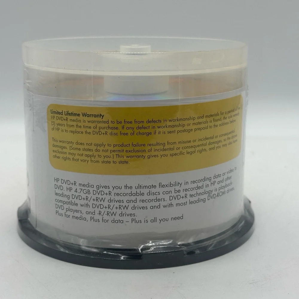 NISP HP DR00024 DVD+R 4.7GB 50 Pack Spindle Blank DVD Media 4x‎ Speed Write-Once